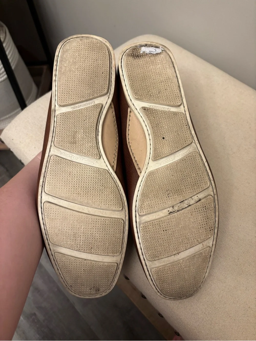 Santoni Men's Brown Leather Driving Shoes Loafers Lace Tie Moc Toe Size 9.5 D US